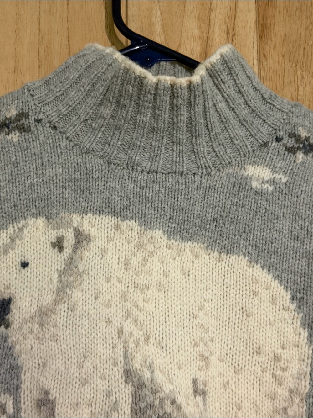 Lauren Ralph Lauren Gray Polar Bear Turtleneck Sweater - Picture 4 of 13